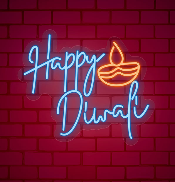 Happy Diwali Neon Lights (19"x17")