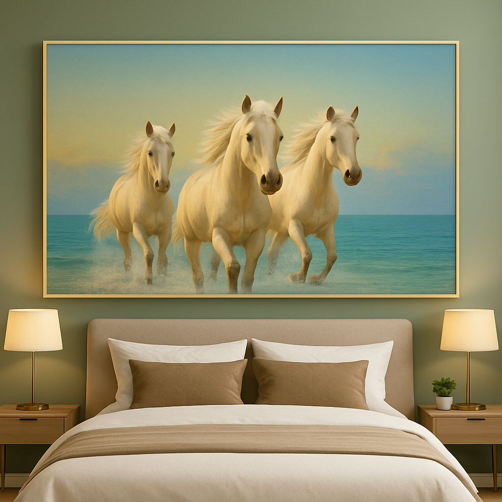 Premium Acrylic 3D UV Printed Wall Art-3 Running Horses