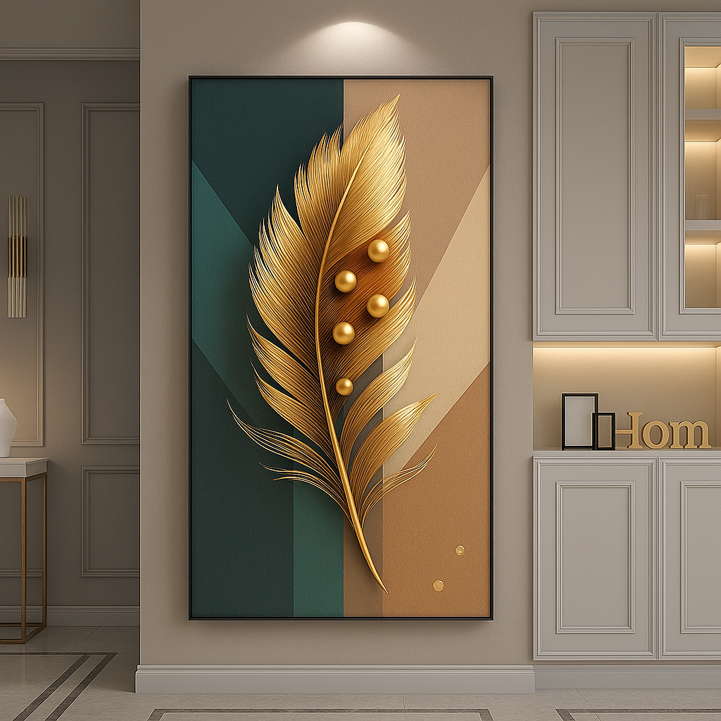 Premium Acrylic 3D UV Printed Wall Art – Nordic Feather